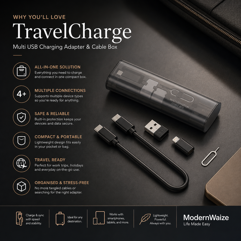 Multi USB Charging Adapter & Cable Box