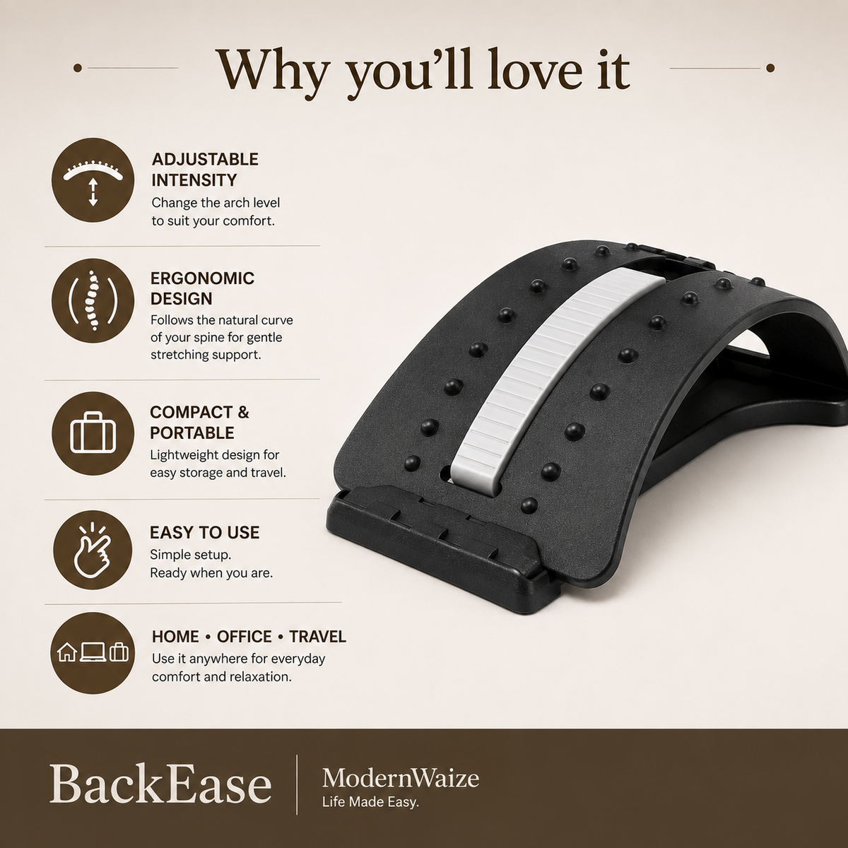 BackEase Stretch & Massage Support