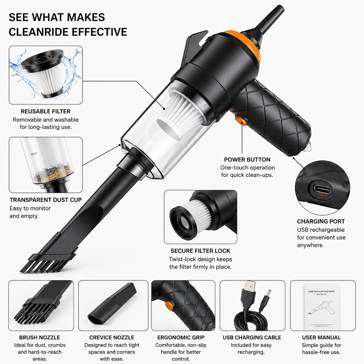Cordless Handheld Car Vacuum