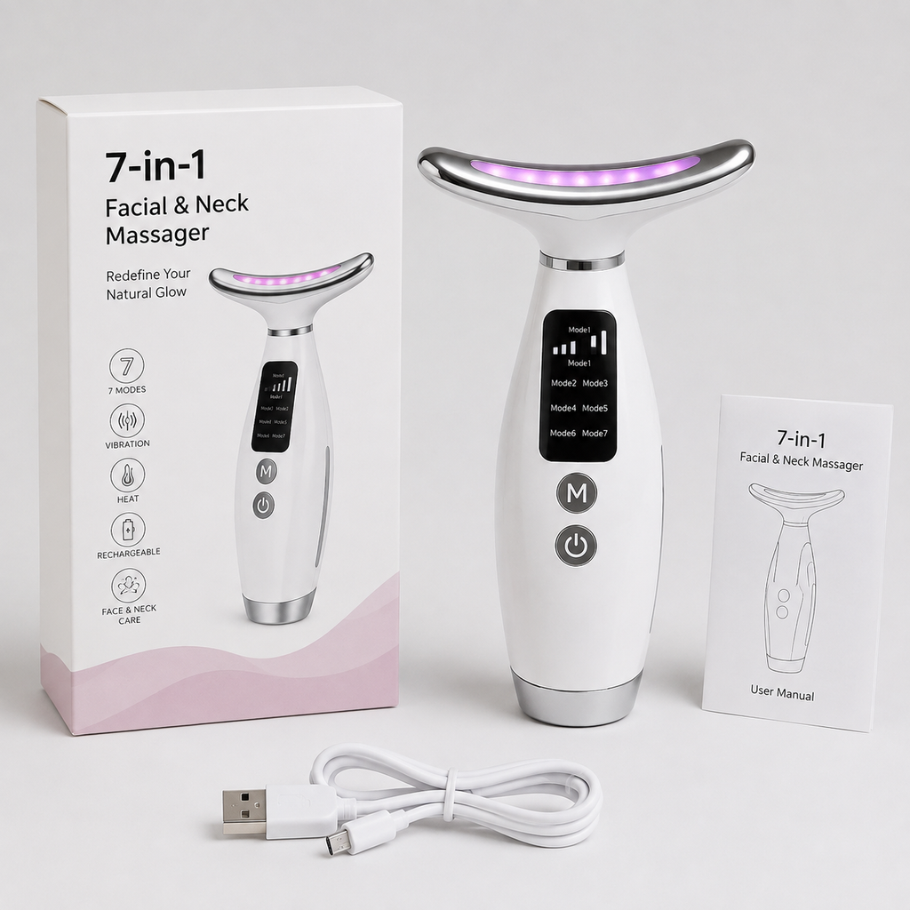 GlowEase 7-in-1 Facial & Neck Massager