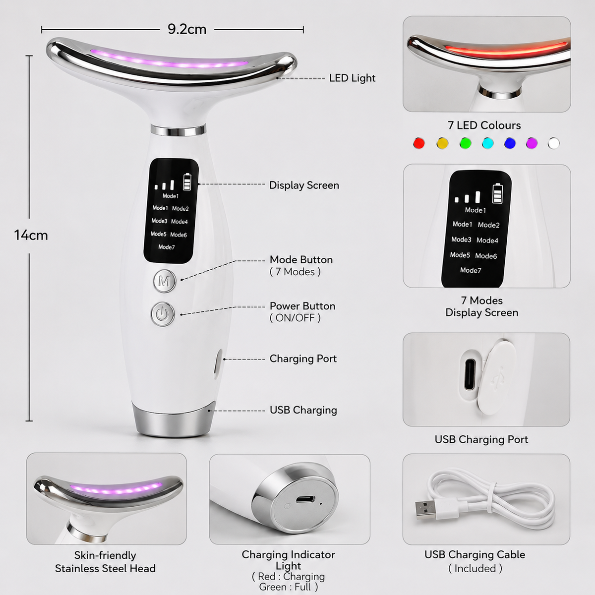 GlowEase 7-in-1 Facial & Neck Massager