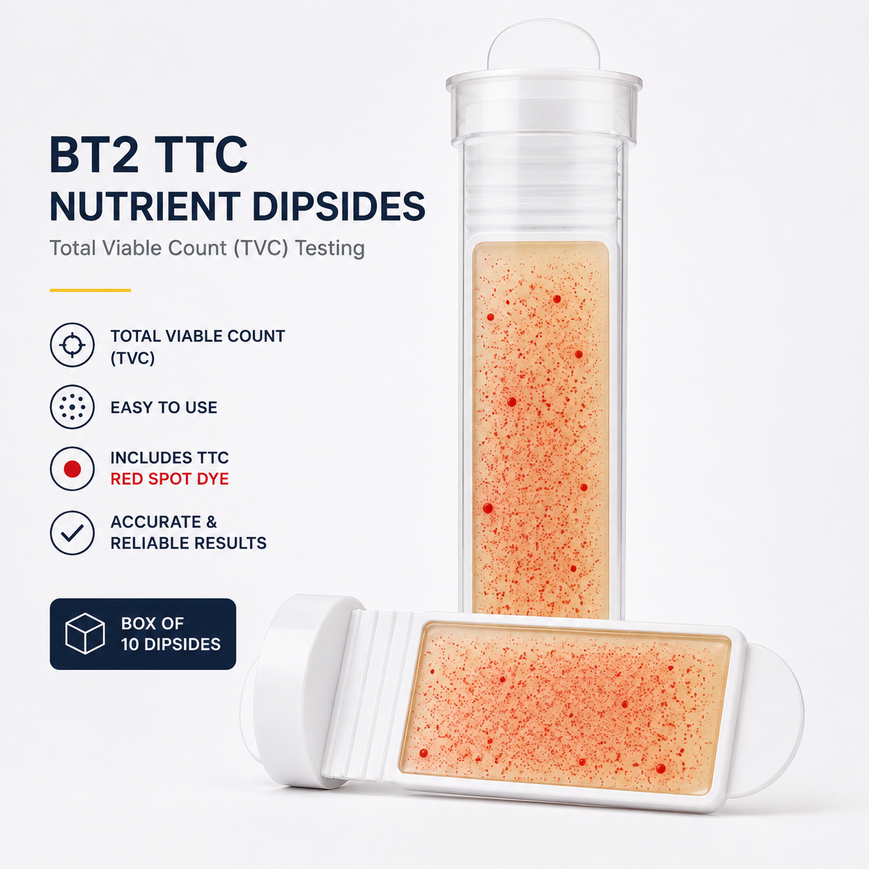 BT2 TTC Nutrient Dipslides (Box of 10) – Total Viable Count (TVC) Testing