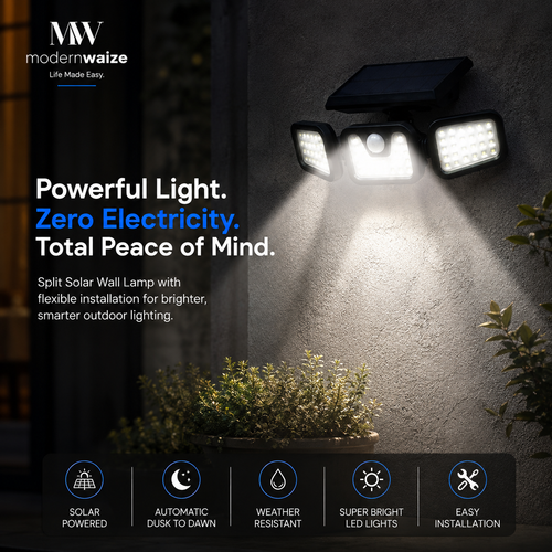 Split Solar Security Wall Light