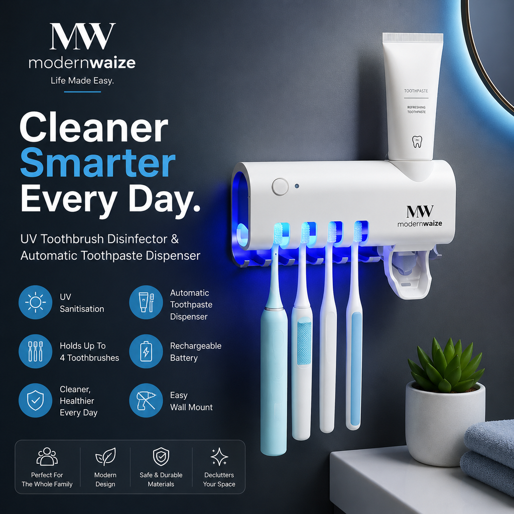 UV Toothbrush Disinfector & Automatic Toothpaste Dispenser