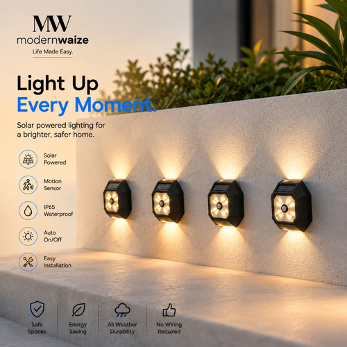 4 PCS Solar Motion Sensor Wall Lights
