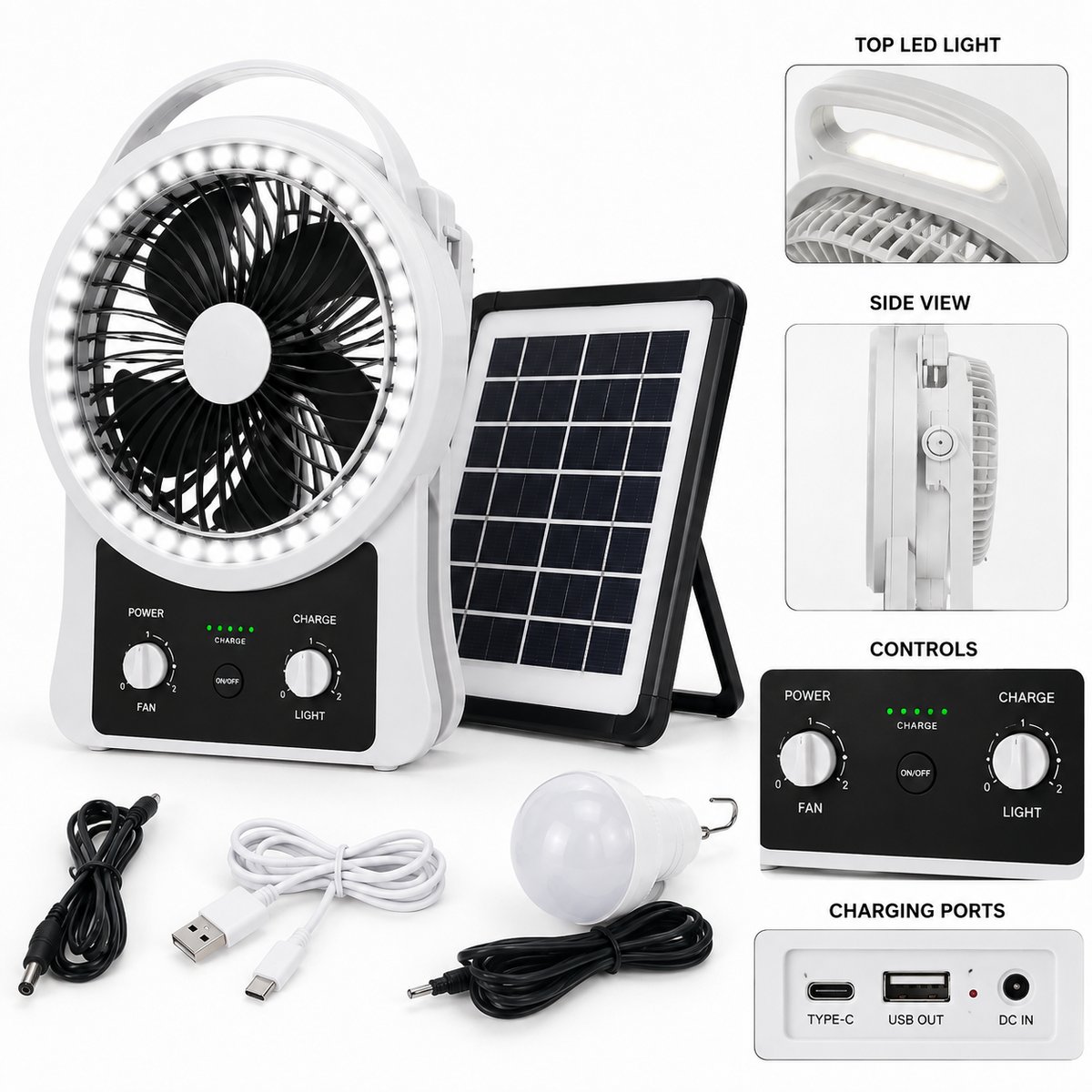 Portable Solar Fan & Light