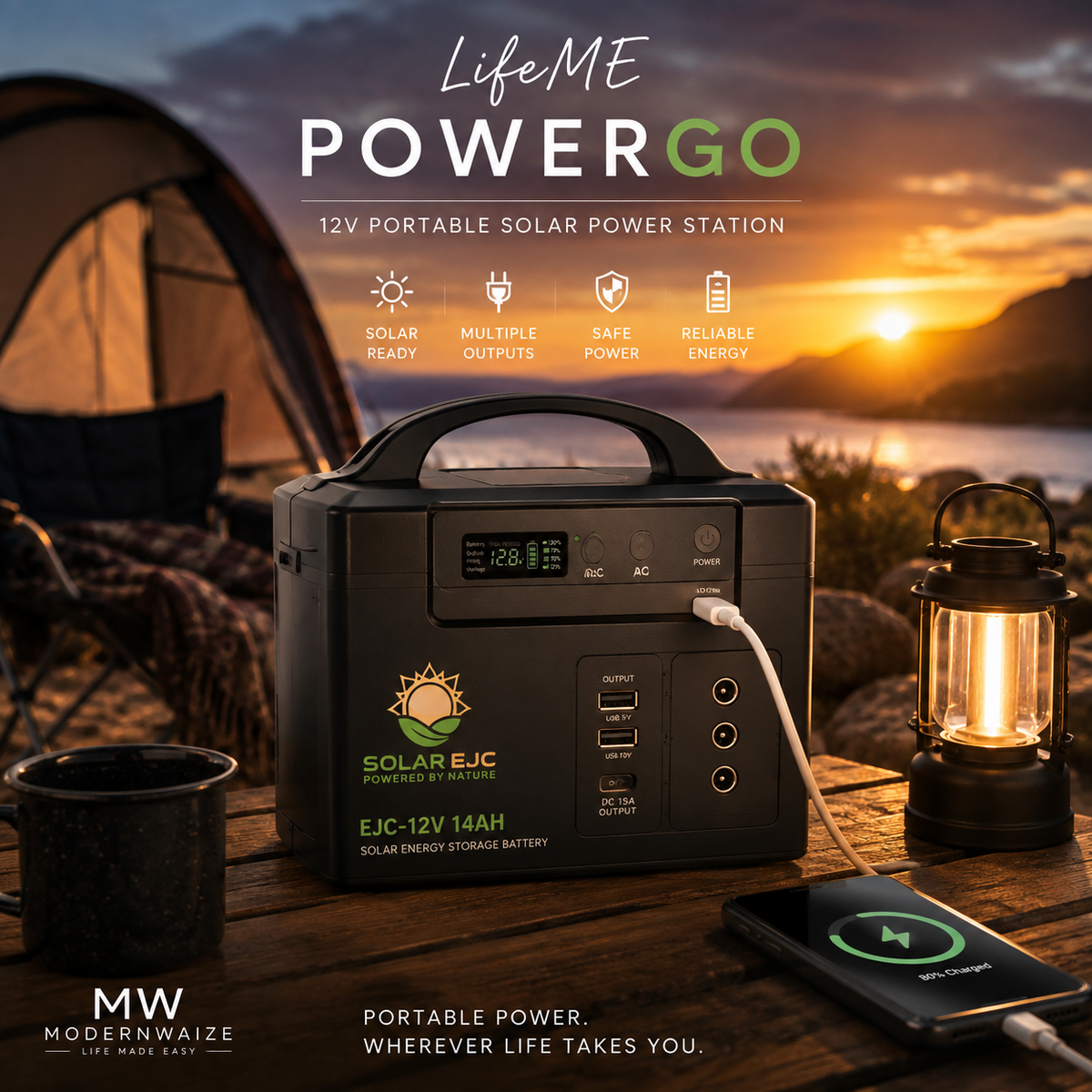 12V Portable Solar Power Station