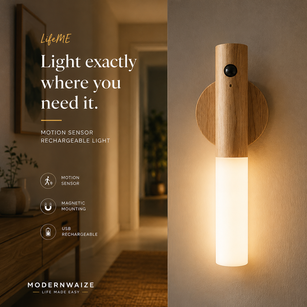 USB Rechargeable Motion Sensor Light