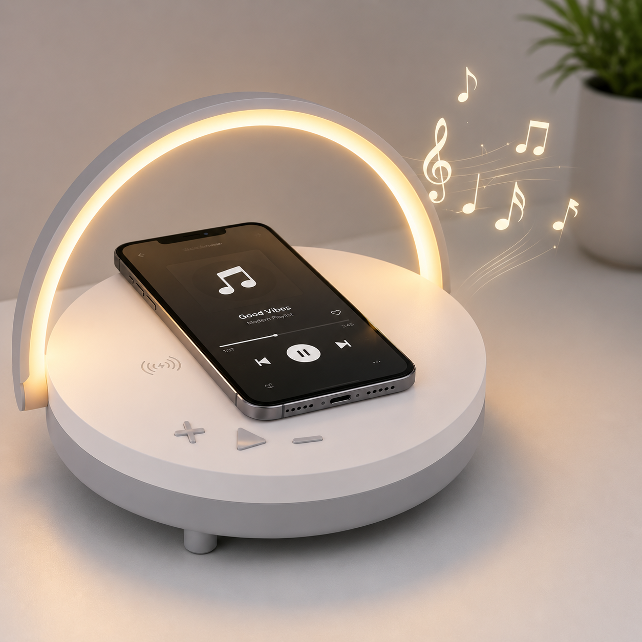 Swiss Cougar Anchorage 4-in-1 Wireless Charging Speaker & Ambient Night Light