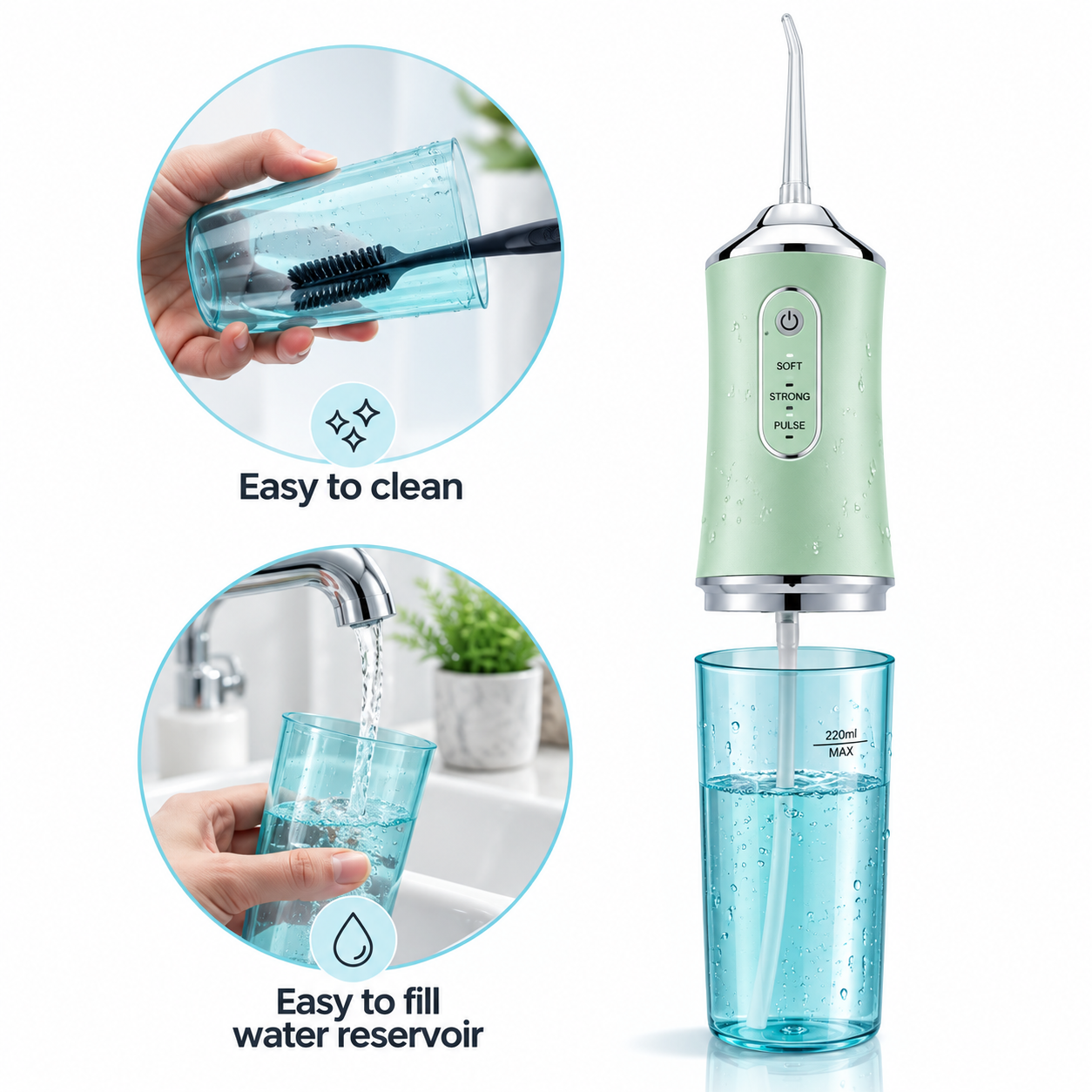 4-in-1 Cordless Water Flosser Dental Oral Cleaner