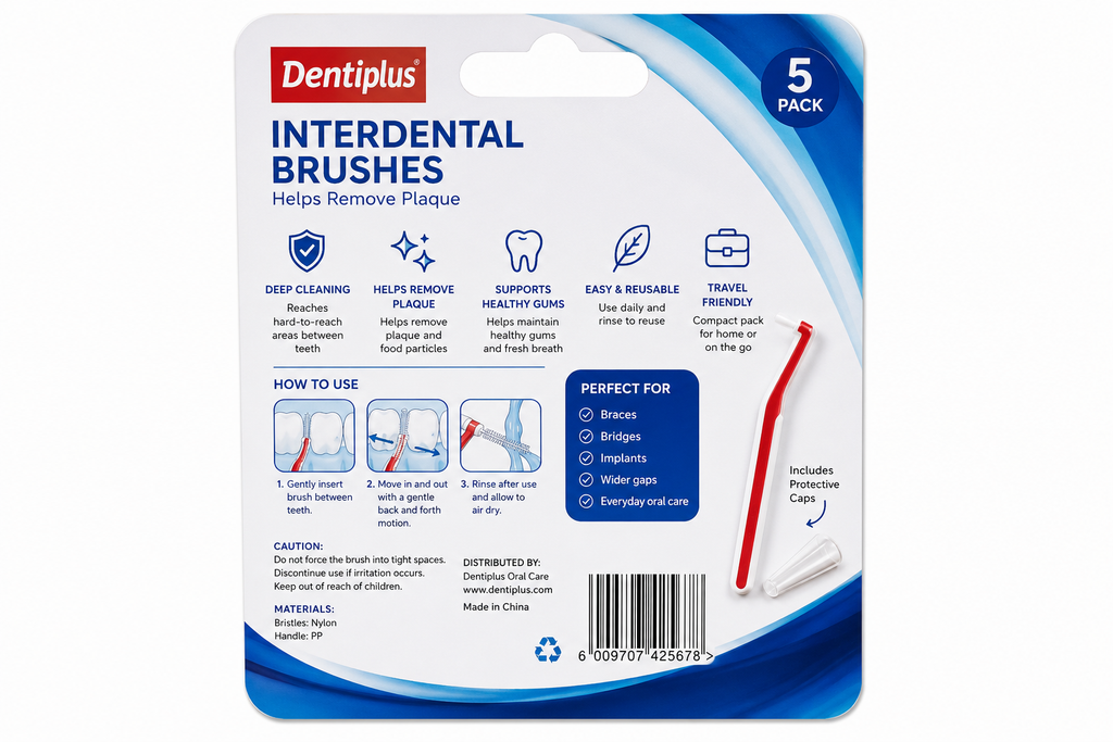 Dentiplus Interdental Brushes (5 Pack)
