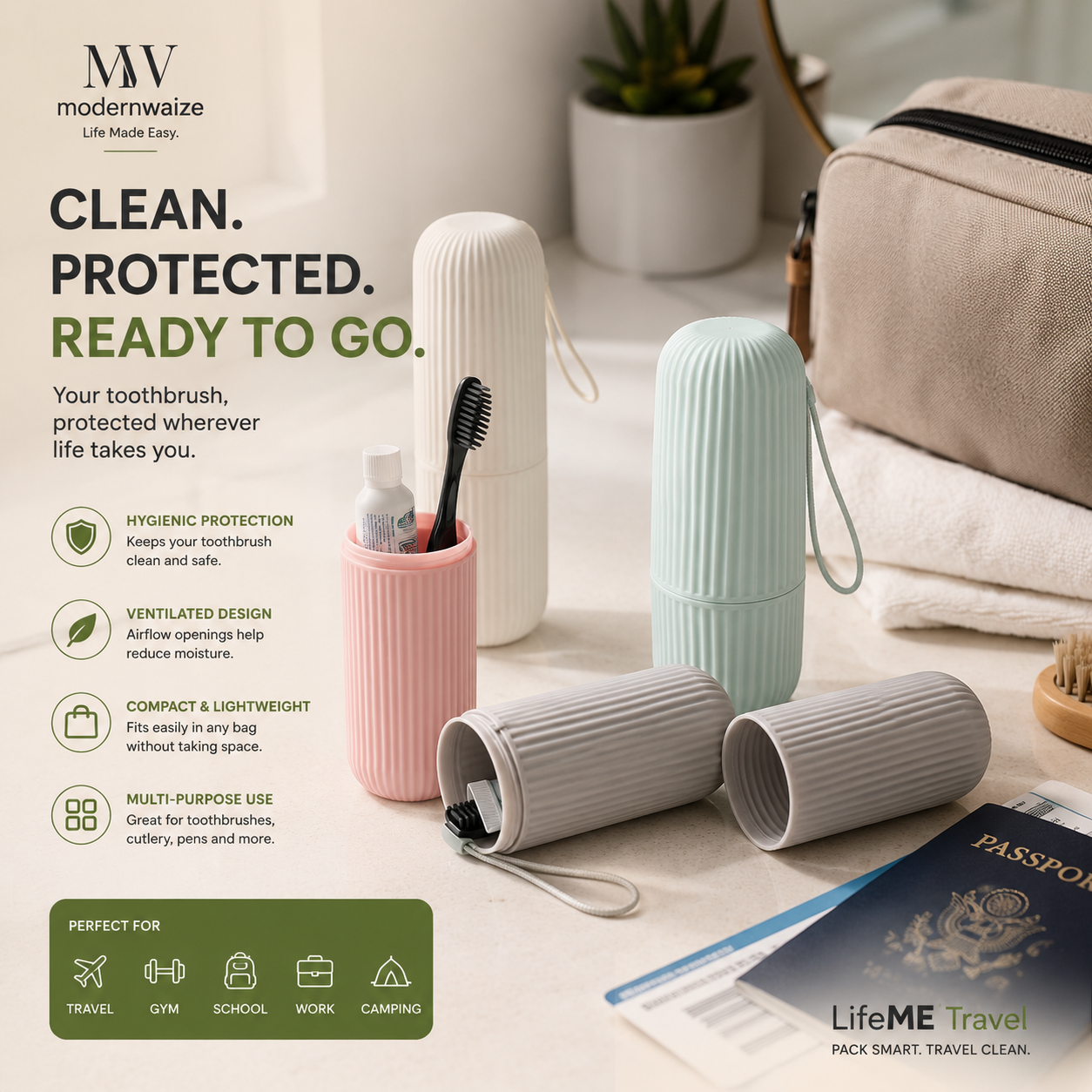Travel Toothbrush Storage Case | ModernWaize