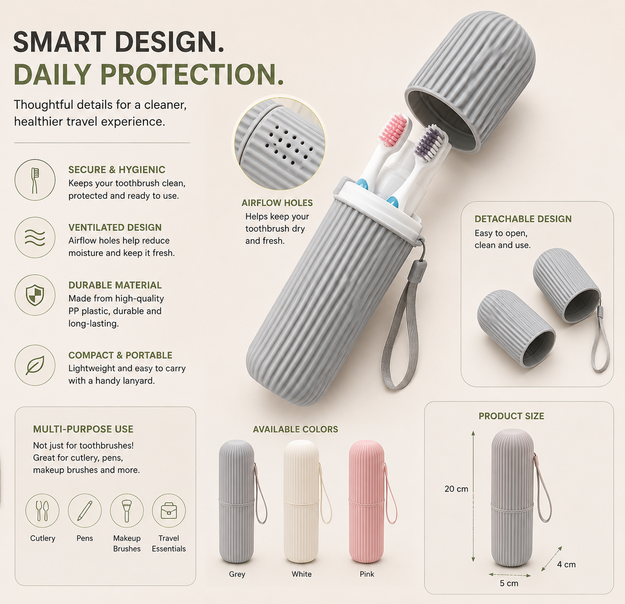 Travel Toothbrush Storage Case | ModernWaize