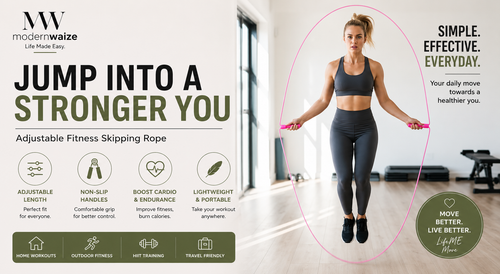 Adjustable Fitness Skipping Rope with Non-Slip Handles | ModernWaize