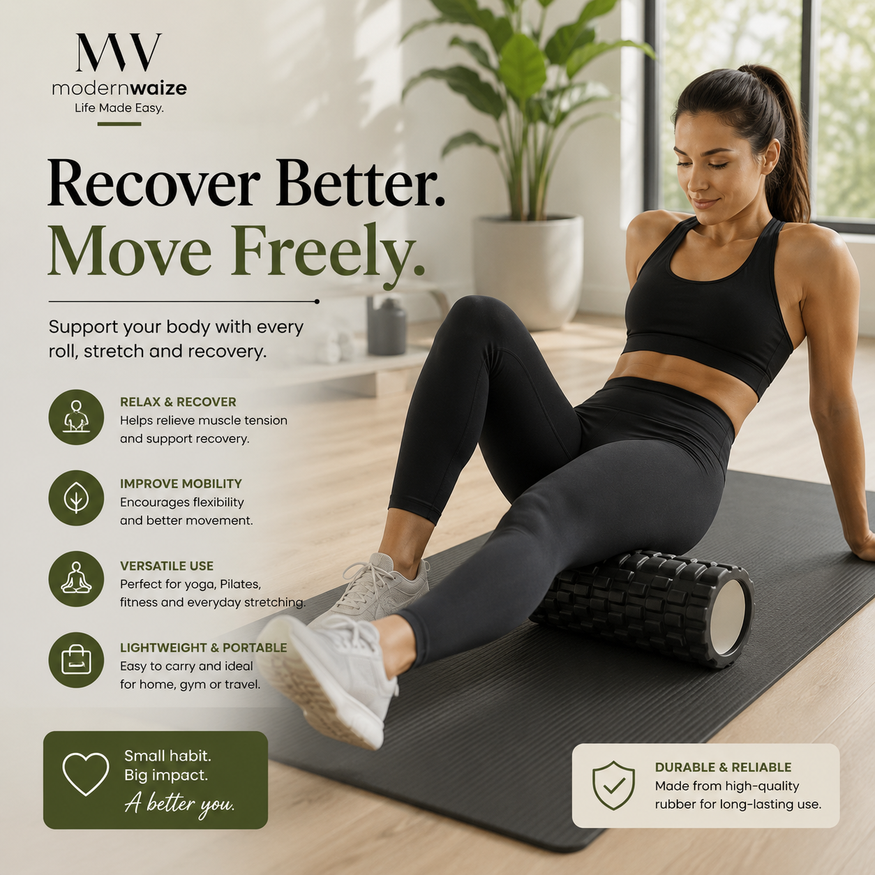 Rubber Yoga Foam Roller