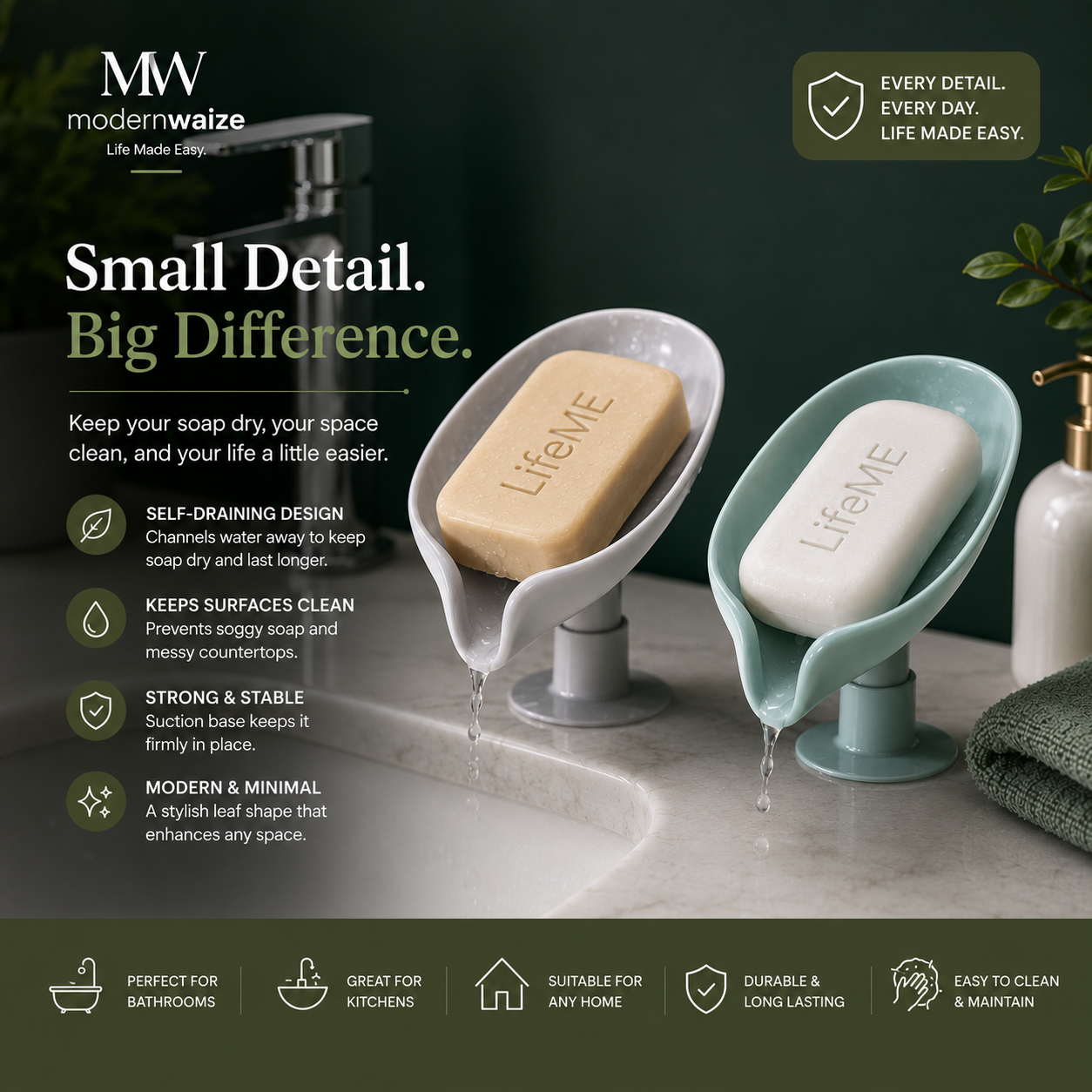 Leaf Shape Self-Draining Soap Holder